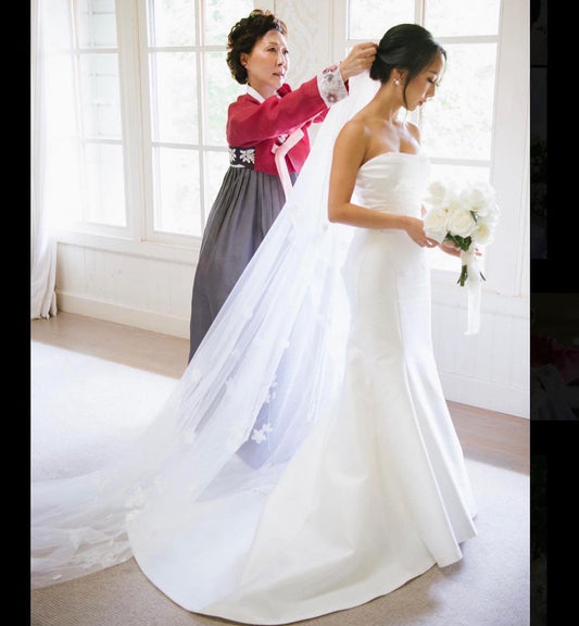 Herrine Ro Mueller Custom Made Hand Embroidered Wedding Veil