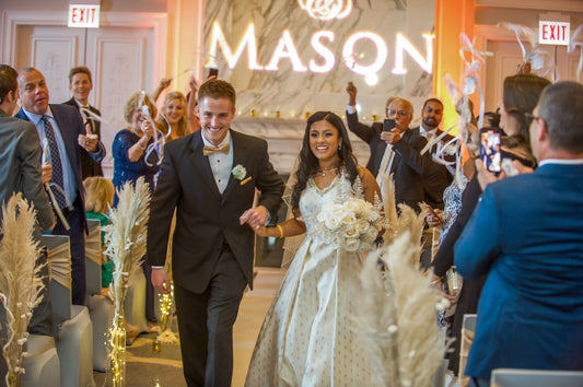 Wedding Dress Made Of Indian Family Owned Traditional Silk Fabric For Tara Bride