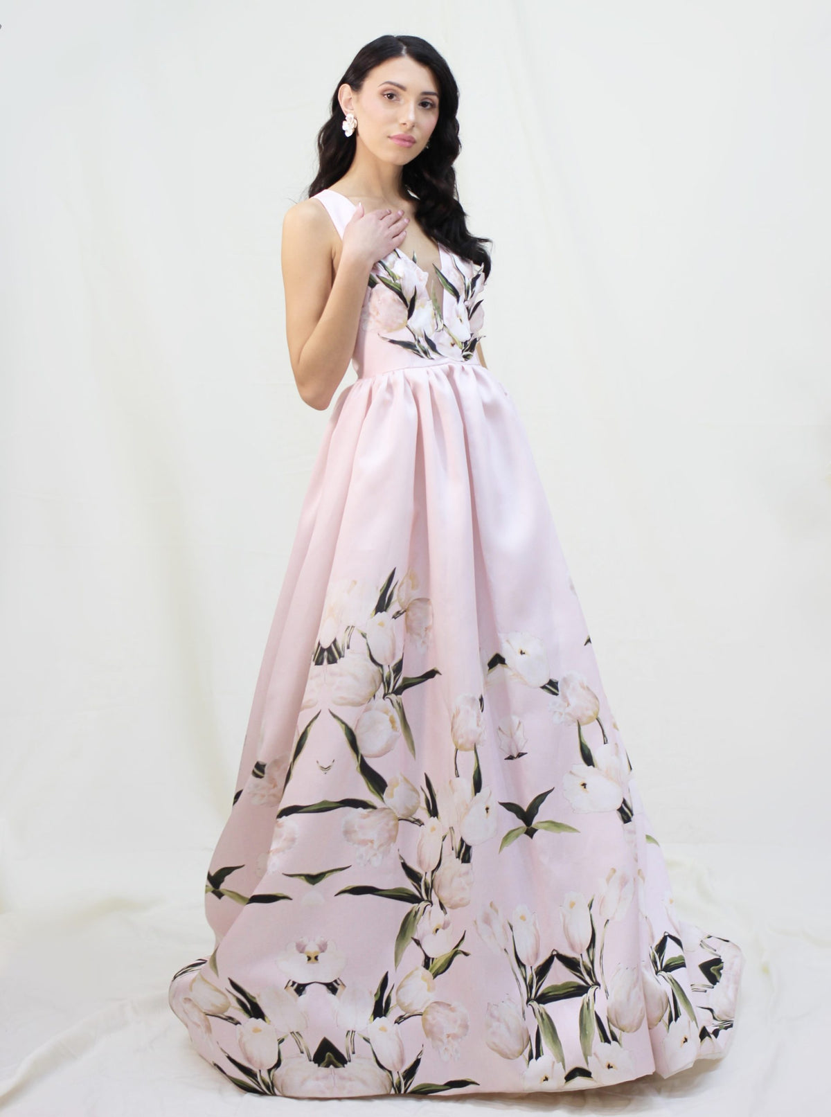 Light Pink 3d flower dress